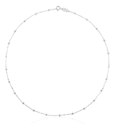 Gargantilla Plata Ley 925 Mujer Intercaladas 44 Cm Versátil Color Plateado