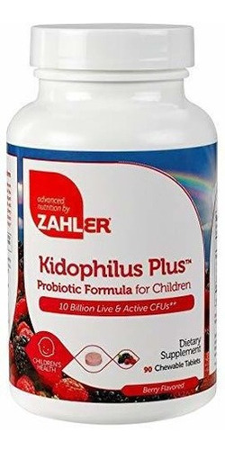Zahler Kidophilus Plus, Probióticos Para Niños Masticables,