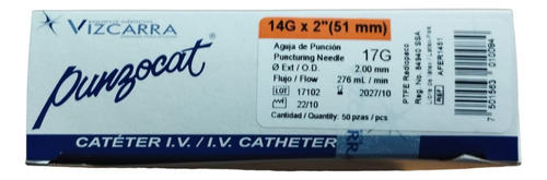 Cateter Radiopaco 14g X 2  (51 Mm) 276ml/min