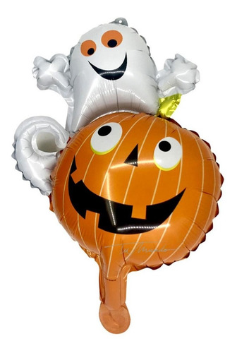 Pack 3 Globos Metalizados Calavera Gato Y Fantasma Halloween