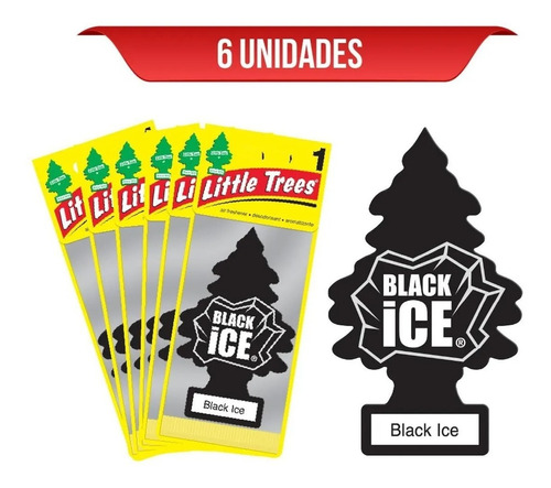 Ambientador Little Trees Black Ice X6 Und