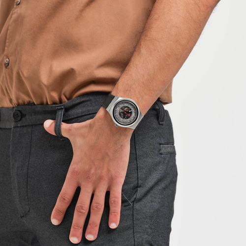Reloj Swatch Sistem Through Again Yis431 Color de la correa Negro Color del bisel Gris