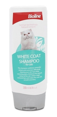 Shampoo Bioline Gato Pelaje Blanco 200 Ml / Catdogshop