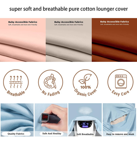 Almohada Y Funda Para Tumbona De Bebé Algodón Orgánico Rosa Rosado
