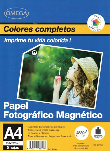 Papel Fotografico Magnetico A4 Caja X5 Serviciopapelero