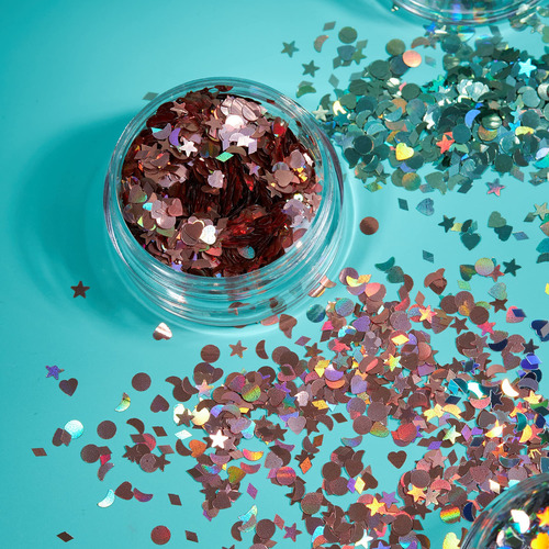 Moon Glitter Shapes Holographic 100% Purpurina Cosmética Par