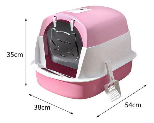 Caja De Arena Para Gatos Con Capucha Y Tapa, Bandeja De Rosa