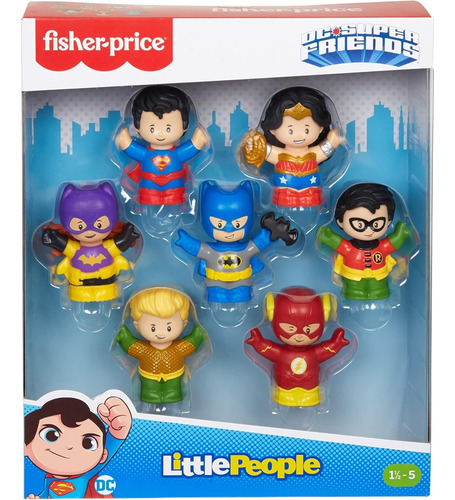 Fisher-price Little People Dc Super Friends - Juego De 7 Fig