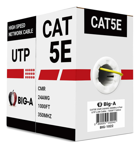 Big-a - Cable Cat5e A Granel De 1000 Pies, 24 Awg, 4 Pares D