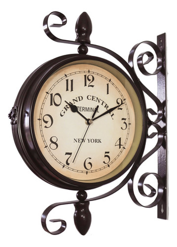 Reloj De Pared Vintage De Metal De Doble Cara Para Estación