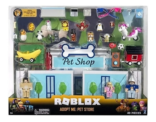 Roblox Adopt Me Pet Store 40 Piezas - 3 Figuras Y Accesorios