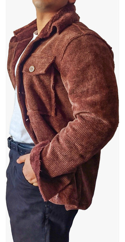 Campera Corderoy Corderito Interior Hombre Camisaco Oversize