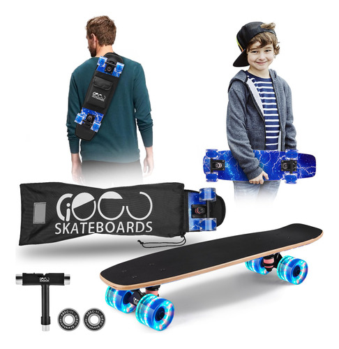 Gieeu Skateboards Con Ruedas Coloridas Para Principiantes, N