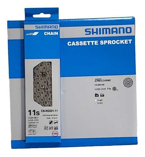 Cassete Shimano M5100 11v 11-51d + Corrente Hg601 138 Elos