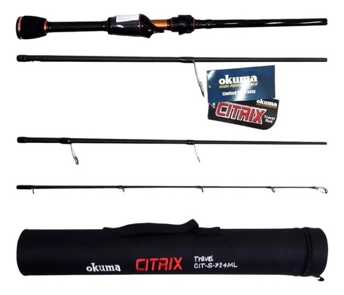 Caña Okuma Citrix Travel 2.17m 4 Tramos Color Negro