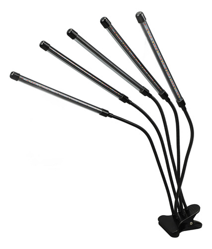 Clip Led Full Spectrum Plant Grow De 5 Cabezas, Programable