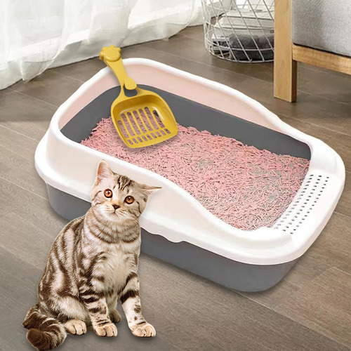 Caja De Arena Para Gatos Abierta, Orinal, Gris L 50x35x18cm