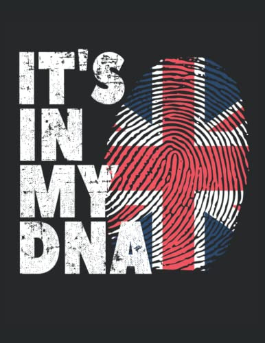 It's In My Dna Inglaterra Bandera: Cuaderno Punteado Carta -