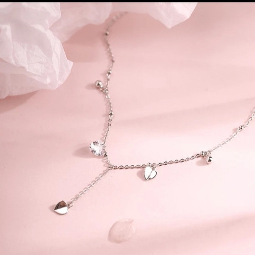 Collar Romance Con Cristal Austriaco Enchape Plata 