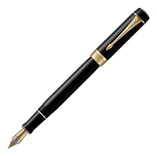 Pluma Estilográfica Parker Duofold Black Gt Plumín Oro 18k M