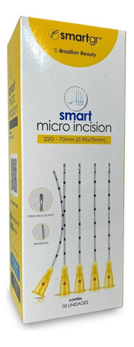 Micro Incision 20g 70mm Cânula Com Ponta Achatada Smart Gr