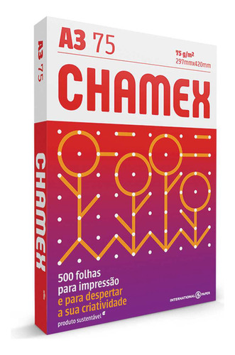 Papel Sulfite A3 Chamex 75g 500 Fls