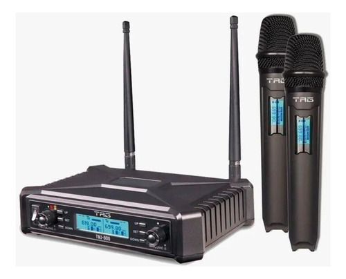 Microfone Duplo Sem Fio Tagsound Tmj800 Uhf Bivolt - Com Nfe