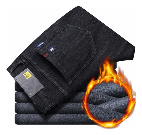 Jeans Ajustados Clásicos Elásticos Y Ajustados Para Hombre,