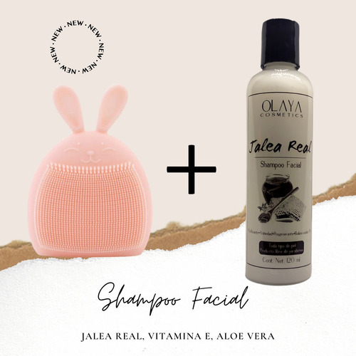 Shampoo Limpiador Poros + Cepillo Facial Exfoliante Esponja