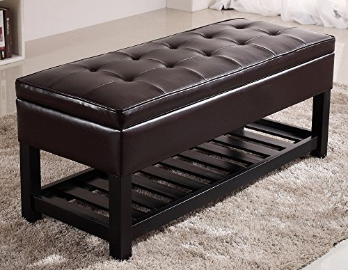 Otomana De Simpli Home Con Espacio De Almacenamiento, Madera