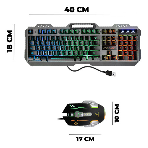 Teclado Y Mouse Gamer + Soporte Celular Rgb Luz Pc Juegos