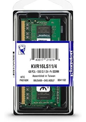 Imagen 1 de 1 de Memoria Ram Ddr3 4g Kingston 10600/1333 Laptop 1,35v