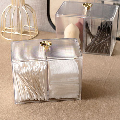 Caja De Maquillaje Transparente Con Soporte Para Almohadilla