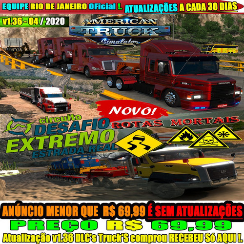 American Truck Simulator Rotas Mortais Steam Original Novo