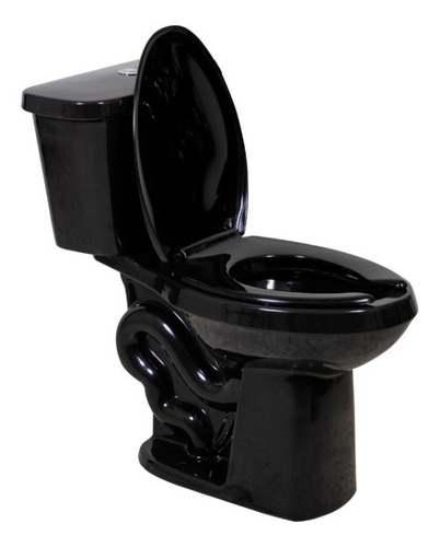 Sanitario Wc 100% Negro, Brillante Taza Con Tanque Y Asiento