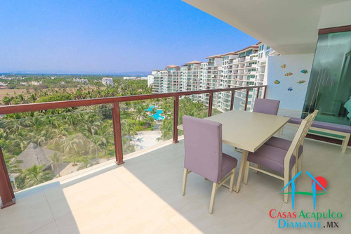 Cad La Isla Emerald C10. Terraza Grande Con Vista A Los Jardines Y Albercas