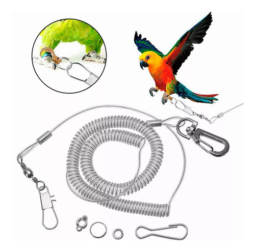 . 6 M Flexible Mascota Loro Pájaro Correa Arnés