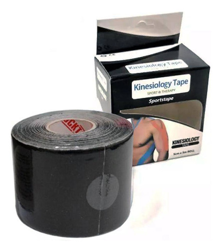 Fita cinesiológia  Kinesiology Tape  Fita bandagem fisioterapia  -  Preto