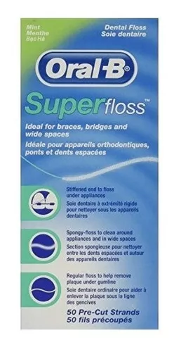 Oral-b Super Floss, 50 Hebras Precortadas, Menta Pack De 3