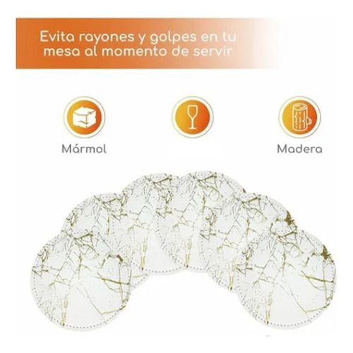 7 Pcs Porta Vasos Tazas Universal Mesa Moda Curpiel Grandes