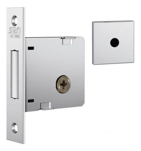 Fechadura Auxiliar Trava Stam 1004 Inox Cromado Com 4 Chaves