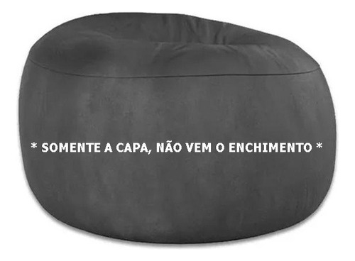 Capa Puff Gigante Sem Enchimento 100x20 Pufe Suede Cor Cinza