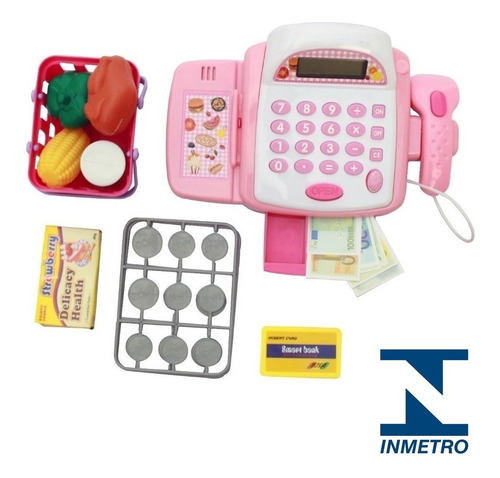 Caixa Registradora Acessórios Dinheiro Mercadinho Infantil