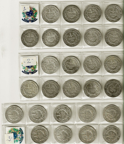Moedas De 2.000 Réis 3º Padrão Monetário Série Completa