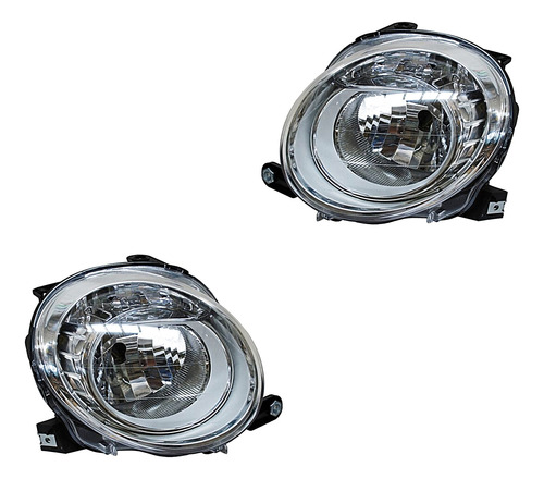 Par Juego Faros Fiat 500  2009 - 2015 Superior Tyo