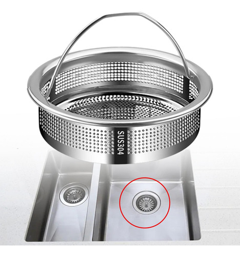 Colador De Fregadero De Cocina, Acero Acero 304 Altura 2cm