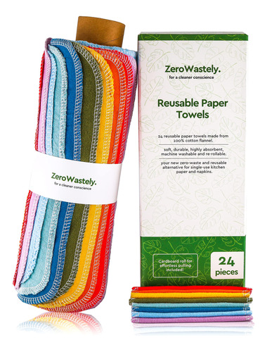 Zerowastely - Toallas De Papel Reutilizables, Paquete Econom