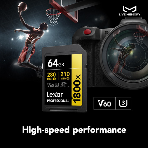Lexar Tarjeta De Memoria 1800x Uhs-ii 270mb/s U3, V60 64gb