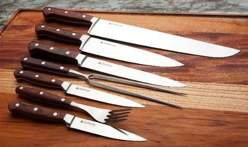 Imagen 4 de 7 de Cuchillo Cocinero 30 Cm Stolberg Acero Inox Madera