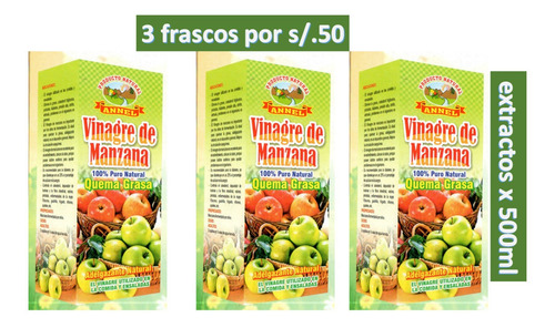 Vinagre De Manzana Annels 500ml Pack 3x50 